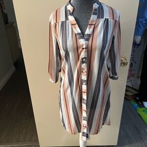 Striped Button-Up Women's Top